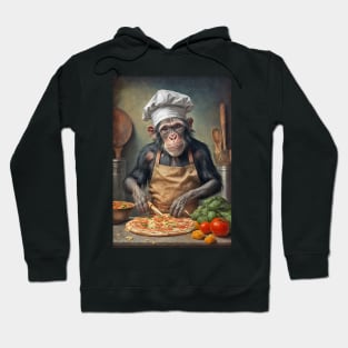 Chimpanzee Pizza Chef Card Hoodie